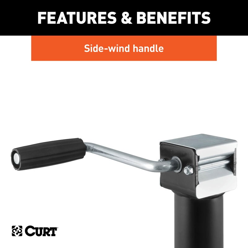 CURT 28324 Weld-On Pipe-Mount Swivel Trailer Jack, 3,000 lbs. Support Capacity, 15 Inches Vertical Travel - Image 5